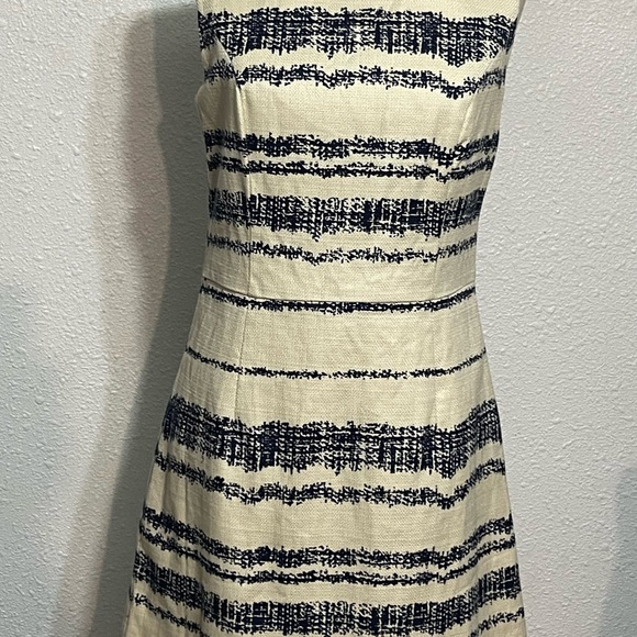 Banana Republic blue/cream sleeveless dress size 8 - Picture 2 of 15